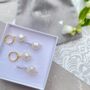 Pearl Hoop Earrings Gift For Bridemaids, thumbnail 1 of 7
