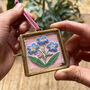 Forget Me Not Hand Embroidered Framed Keepsake, thumbnail 1 of 5