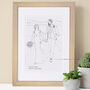 Hand Drawn Bride And Groom Sketch, thumbnail 9 of 10