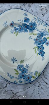 Vintage China Forget Me Not Drop Earrings, 3 of 5