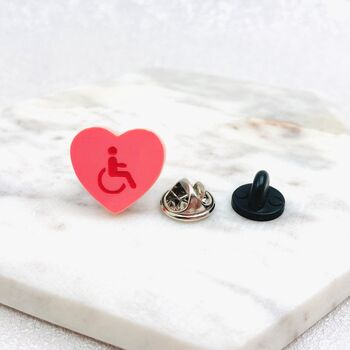 Disability Symbol Heart Pin Badge, 8 of 10