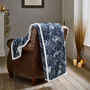 Woodland Folk Throw, Enchanted Forest Deer Print Flannel And Sherpa 140x180cm, thumbnail 1 of 3