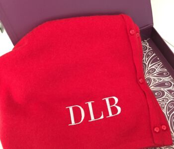 Personalised Red 100% Cashmere Button Poncho Gift Boxed, 8 of 10