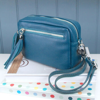 Personalised Elsa Leather Crossbody Boxy Bag, 6 of 10