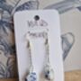 Tea Set Ceramic Silver Plated Drop Earrings, thumbnail 4 of 7
