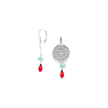 Silver Plated Earrings With Turquoise And Agate Stones, 3 of 3