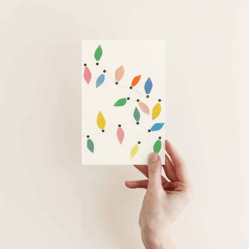 Christmas Card Pack Fairy Lights By Cassia Beck Art