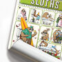 Sloths Using The Bathroom, Funny Toilet Art, thumbnail 3 of 7