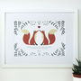 Personalised Fox Couple Print Gift, thumbnail 2 of 8
