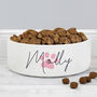 Personalised Pink Paw Print Pet Bowl, thumbnail 3 of 4