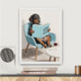 Your Own Dog Reading Book Wall Art Print, Customise Colours And Book Title, thumbnail 3 of 4
