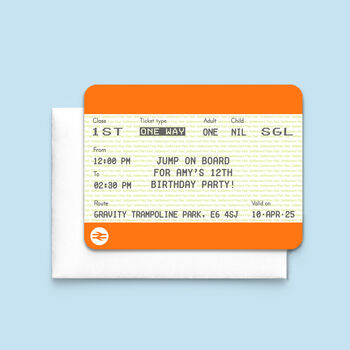 Personalised Train Ticket Party Invitations, 2 of 2