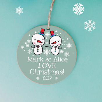 Personalised Family Christmas Snowmen Decoration, 4 of 4