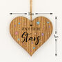 Reach For The Stars Token Gift Hanging Wood Heart, thumbnail 3 of 3