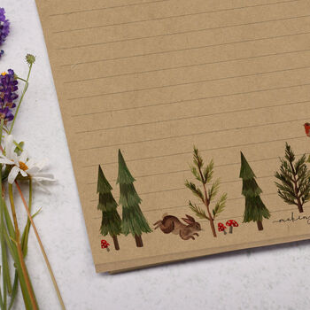A4 Kraft Letter Writing Paper With Woodland, 2 of 4