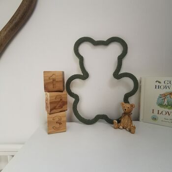 Macrame Sage Wooden Bear, Nursery Wall Decor, Baby Room, 4 of 11