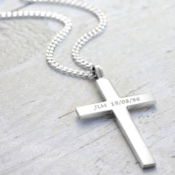 Large Sterling Solid Silver Cross, 2 of 5