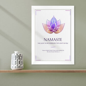 Personalised Diwali Namaste Framed Print, 3 of 6