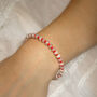 Gemstone Rose Quartz Heart Gingham Bracelet, thumbnail 2 of 6