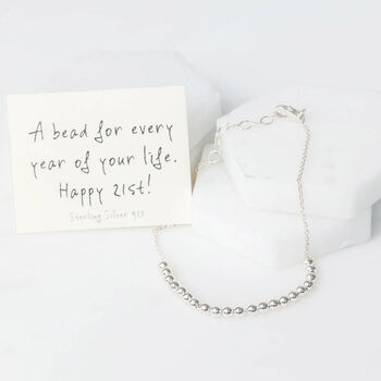 Sterling Silver Happy 21st Bead For Every Year Bracelet, 2 of 4