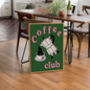 Coffee Club Print In Green, thumbnail 1 of 3