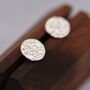 Sterling Silver Hammered Disk Stud Earrings, thumbnail 7 of 11