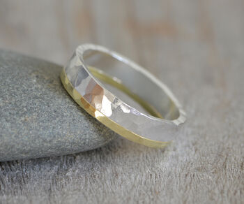 18ct Yellow Gold And Sterling Silver Wedding Band, 2 of 6