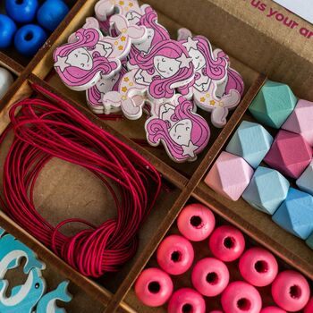 Personalised Mermaid Wooden Bead Making Kit, 6 of 6
