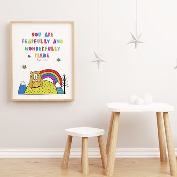 Fearfully And Wonderfully Made Bright Kids Print, 2 of 4