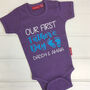 Personalised Baby Feet Our First Father's Day Babygrow, thumbnail 3 of 7
