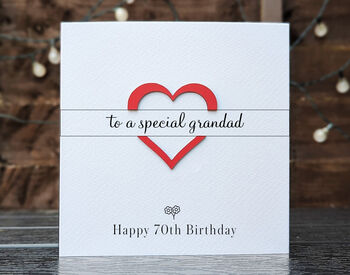 Personalised 70th Birthday Card For Grandad – Special Elegant Keepsake – Handmade Gift For Grandfather, Milestone Greeting Card, 2 of 4