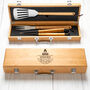 Personalised King Of The Grill Wooden BBQ Tool Set, thumbnail 2 of 3