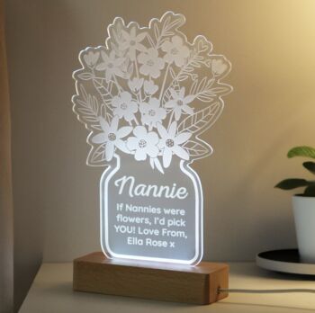 Personalised Mothers Day Flower Vase LED Light, 2 of 4