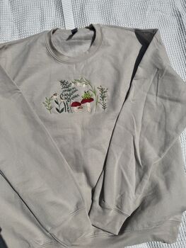 Whimsical Frogs And Toadstools Embroidered Sweatshirt, 7 of 7
