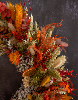 Colourful Autumn Dried Flower Wreath Making Kit, 4 of 7