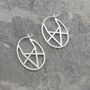 Geometric Round Gold Plated Silver Hoop Earrings, thumbnail 3 of 8