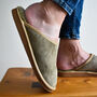 Men's Sheepskin Slip On Slippers Olive, thumbnail 3 of 4
