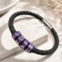 Memorial Leather Bracelet For Men Grief Mourning Gift, thumbnail 1 of 7