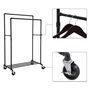 Two Rails Industrial Pipe Clothes Rack On Wheels, thumbnail 8 of 9