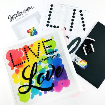 'Live What You Love' Modern Cross Stitch Kit, 2 of 5