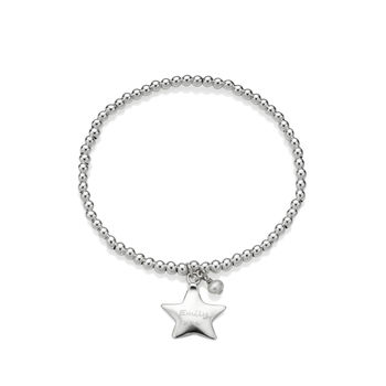 Personalised Birthstone Star Charm Bead Bracelet, 2 of 6