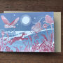 Owl And Fox Christmas Landscape Card, thumbnail 2 of 3