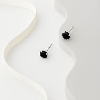 Black Swarovski Crystal Stud Earrings, 3 of 6