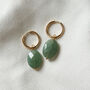 Aventurine Hoop Earrings, thumbnail 1 of 2