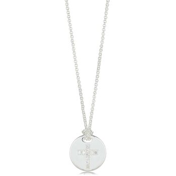 Personalised Sterling Angel Of Mine Cross Necklace, 3 of 7