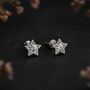 Girls Twinkling Sterling Silver Star Stud Earrings, thumbnail 1 of 5