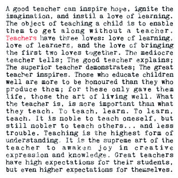 Teachers Inspiring Quotes Art Print, End Of Term Gift, 2 of 7