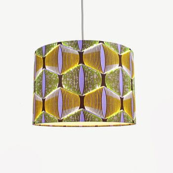 Lilac And Green Eyes African Print Lampshade, 2 of 7