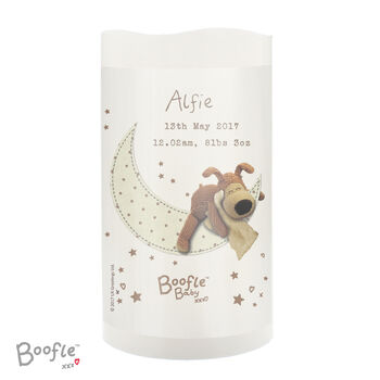 Personalised Boofle Baby Nightlight LED Candle – Gift For Christening Or New Baby, 3 of 3