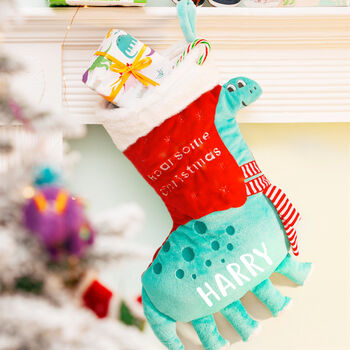 Personalised Plush Dinosaur Christmas Stocking, 4 of 4